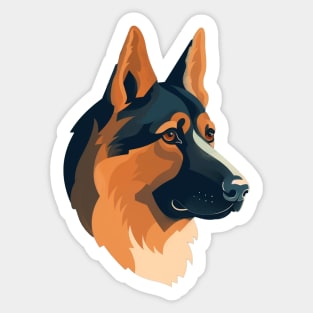 German Shepherd Minimal Style, Love Dogs Sticker